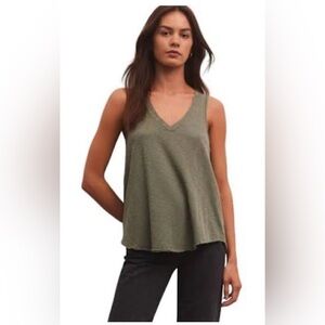 Z Supply Vagabond V-Neck Olive Tank Top